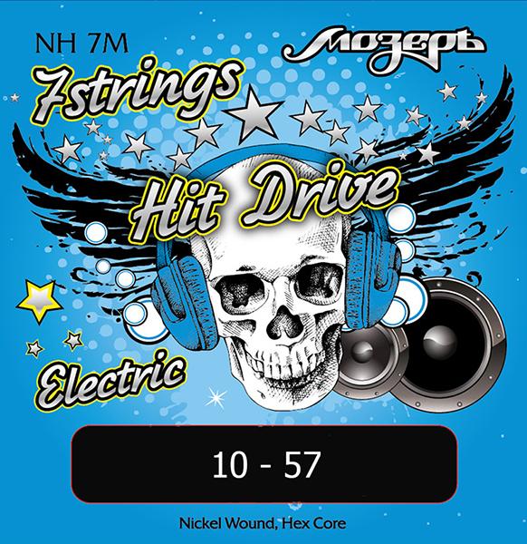 Hit Drive Комплект струн для 7-струнной электрогитары, Medium, 10-57, никель, Мозеръ NH-7M