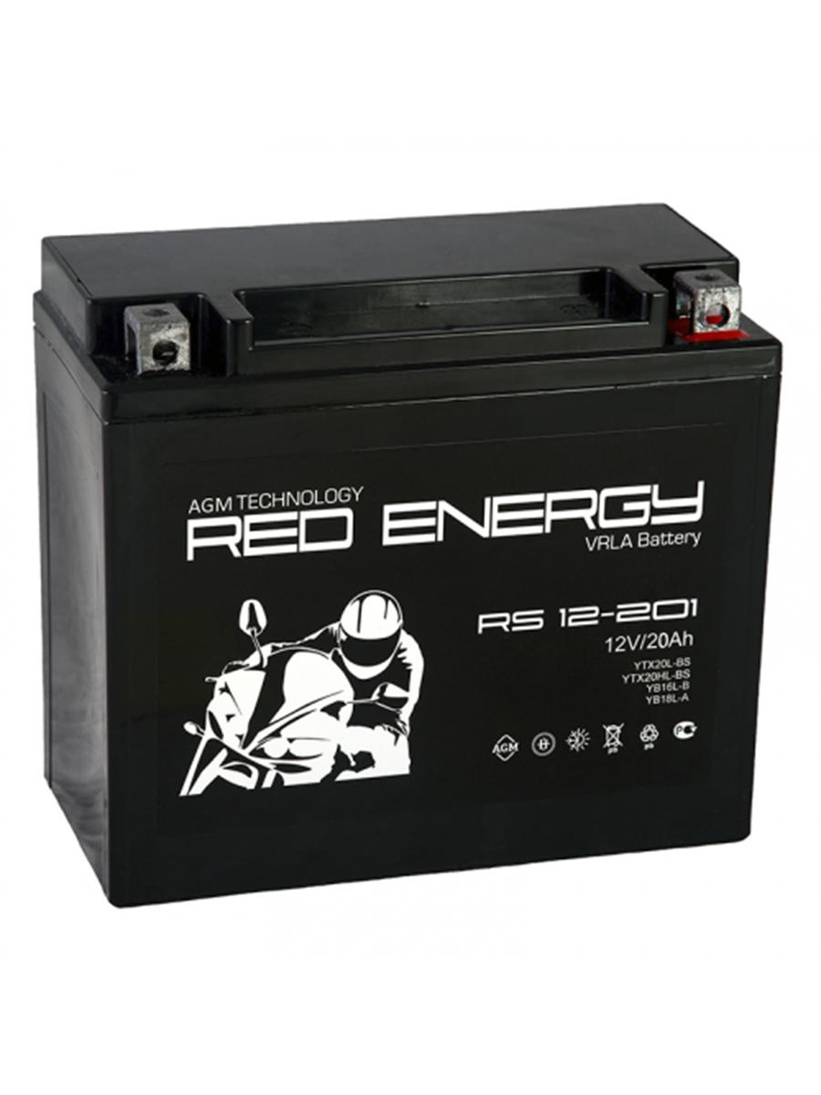 Аккумулятор 12V - 20 А/ч "Red Energy RS" (YTX20L-BS, YB16L-B, YB18L-A)