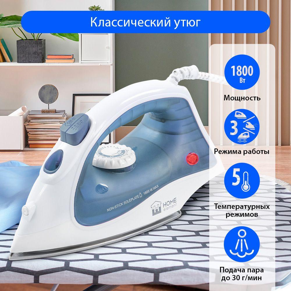 Утюг для одежды HOME ELEMENT HE-IR217 1800Вт, светлый аквамарин