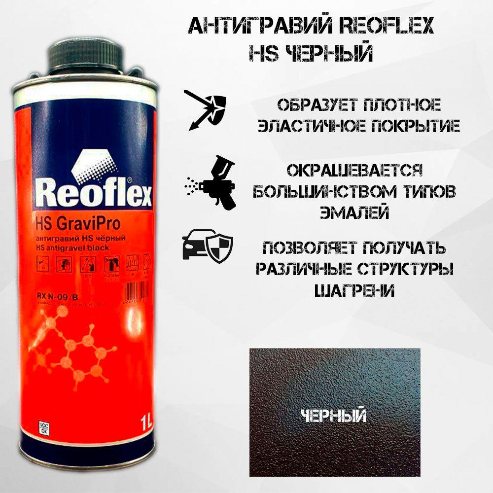 Антигравий REOFLEX НS черный (1л) акриловый быстросохнущий