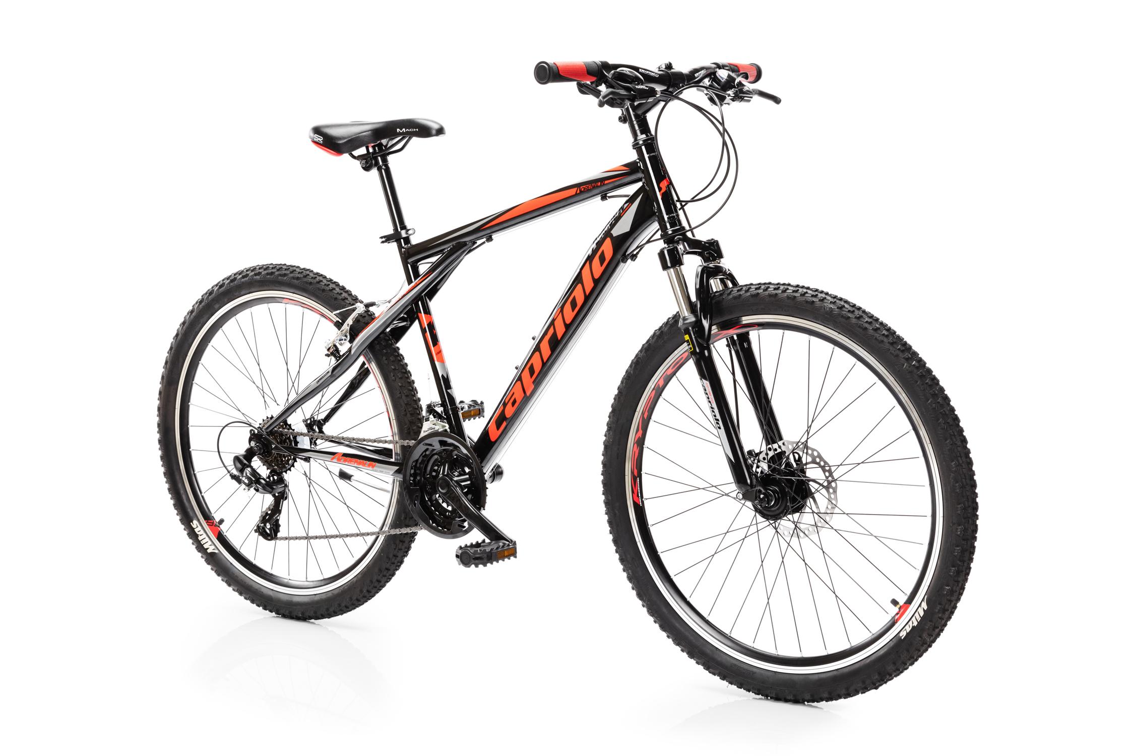 Capriolo | Велосипед CAPRIOLO MTB ADRENALIN (3 X 6), рама сталь 18'', колёса 26'' (чёрный - красный), нагрузка до 130кг