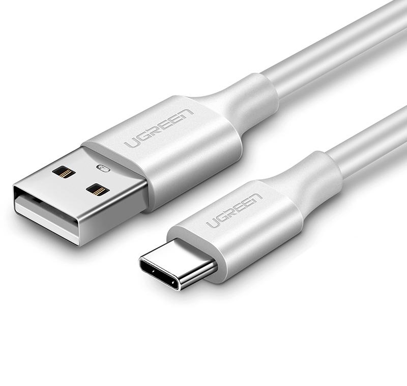 Кабель Ugreen USB A 2.0 - USB C, цвет белый, 1 м (60121)