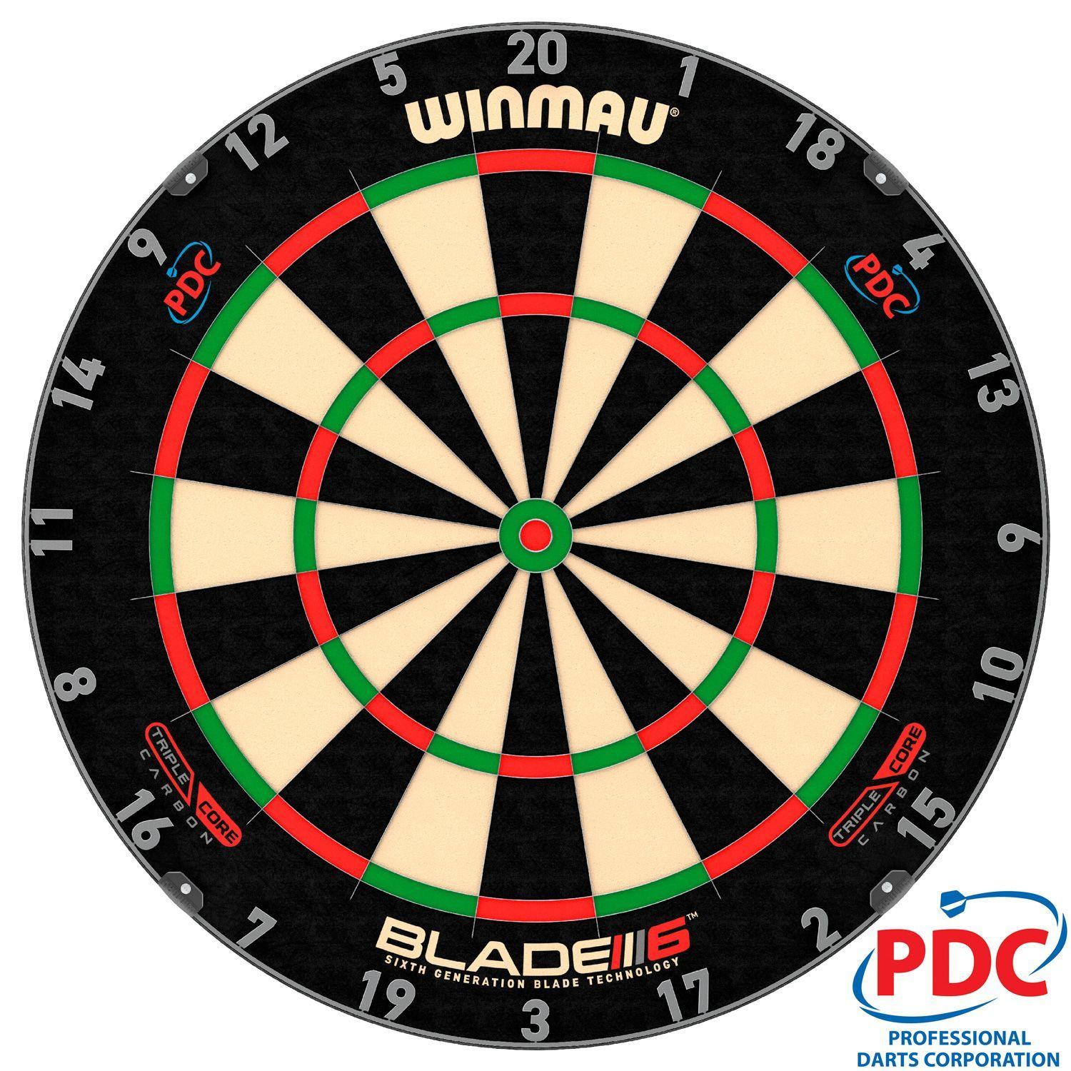 Мишень Winmau Blade 6 PDC Triple Core для игры в Дартс - Официальная мишень Чемпионата Мира PDC.