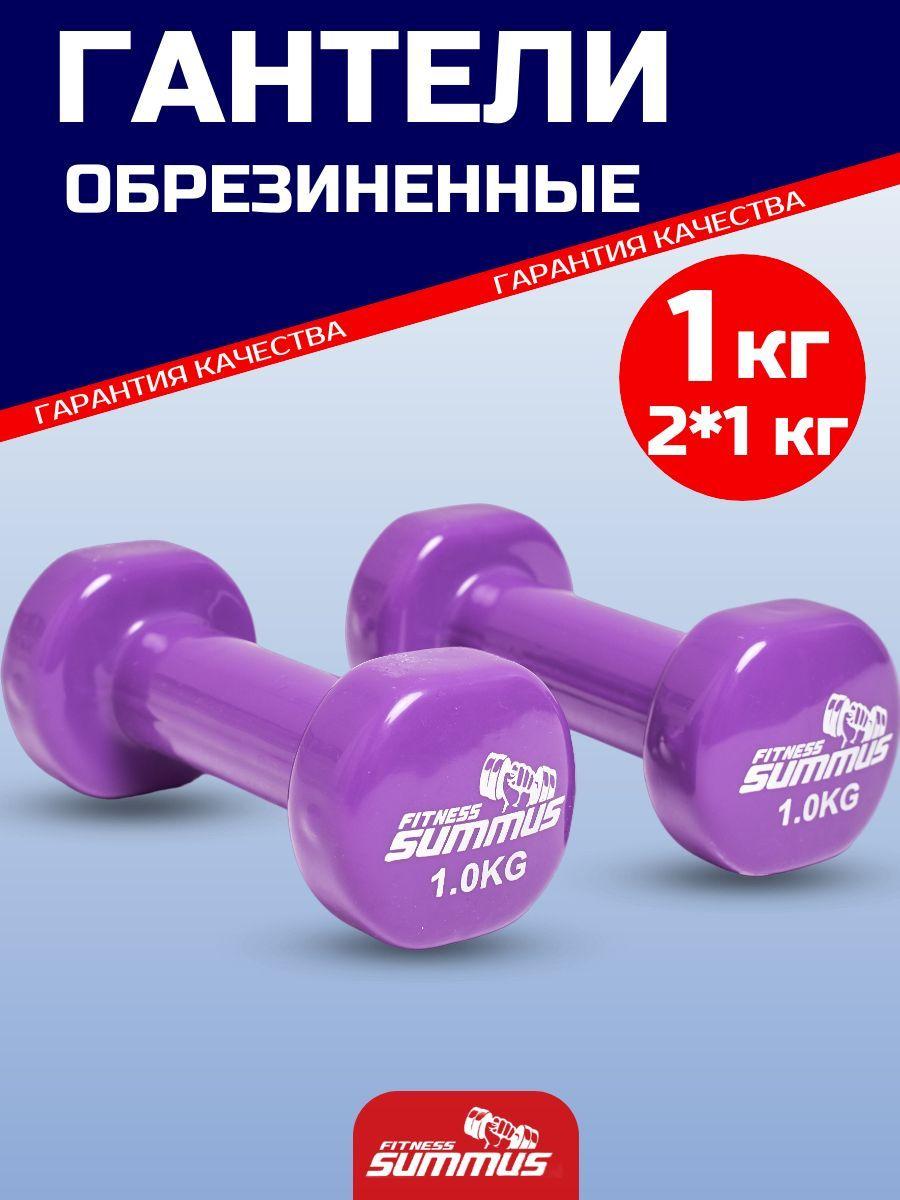 Гантели виниловые Summus, 2 шт по 1 кг, фиолетовые, 600-018-purple