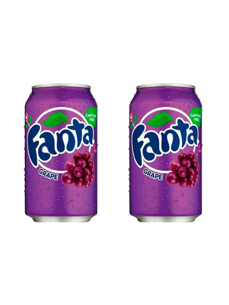 Газированный напиток Fanta Grape со вкусом винограда 355мл, 2шт