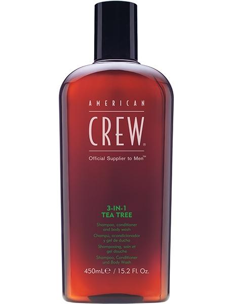 American Crew Tea Tree 3 в 1 Шампунь, кондиционер и гель для душа, кондиционер и гель для душа, Tea Tree, 450 мл