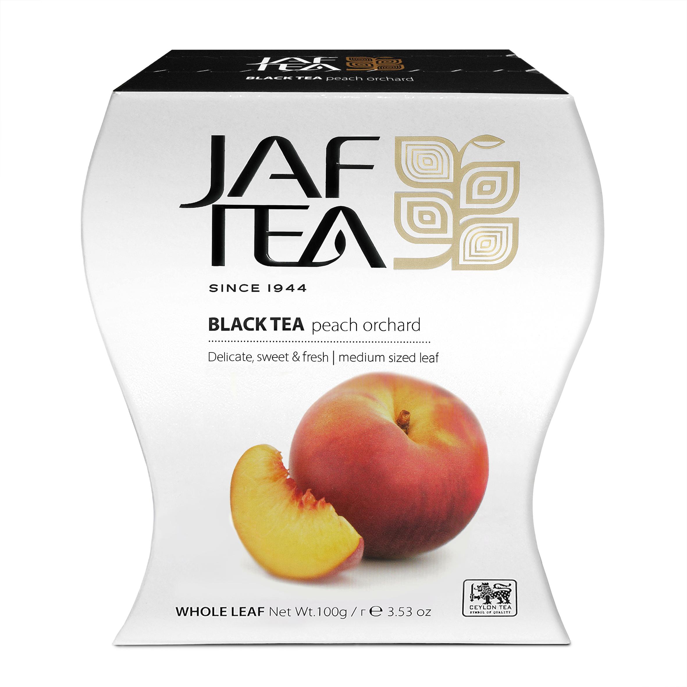 Чай цейлонский JAF TEA Peach Orchard чёрный листовой с ароматом персика, 100 г.