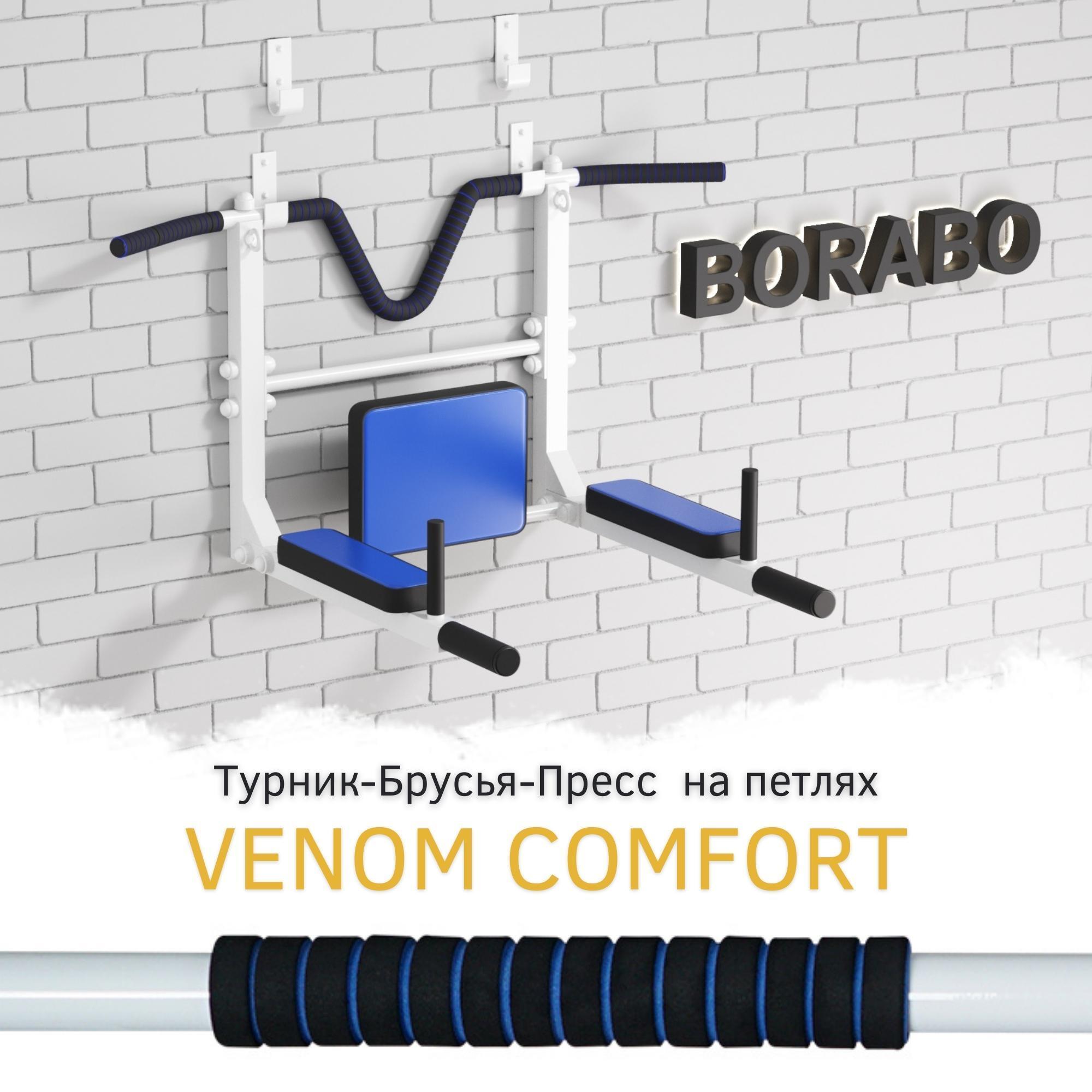 Турник настенный 3 в 1 VENOM COMFORT с неопреновыми ручками, на петлях