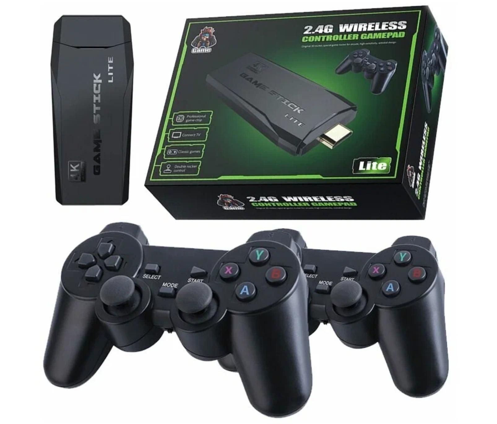 Портативная игровая консоль 2.4G Wireless Controllers Gamepad 64ГБ приставка M8 4K HD 2,4G 10000 игр 64 ГБ Ретро мини-классические геймпады Семейный контроллер ТВ для PS1 / GBA