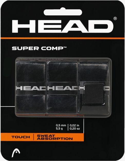 Намотка для ракетки HEAD SUPER COMP overgrip 3 шт. 285088-BK-11-N черная