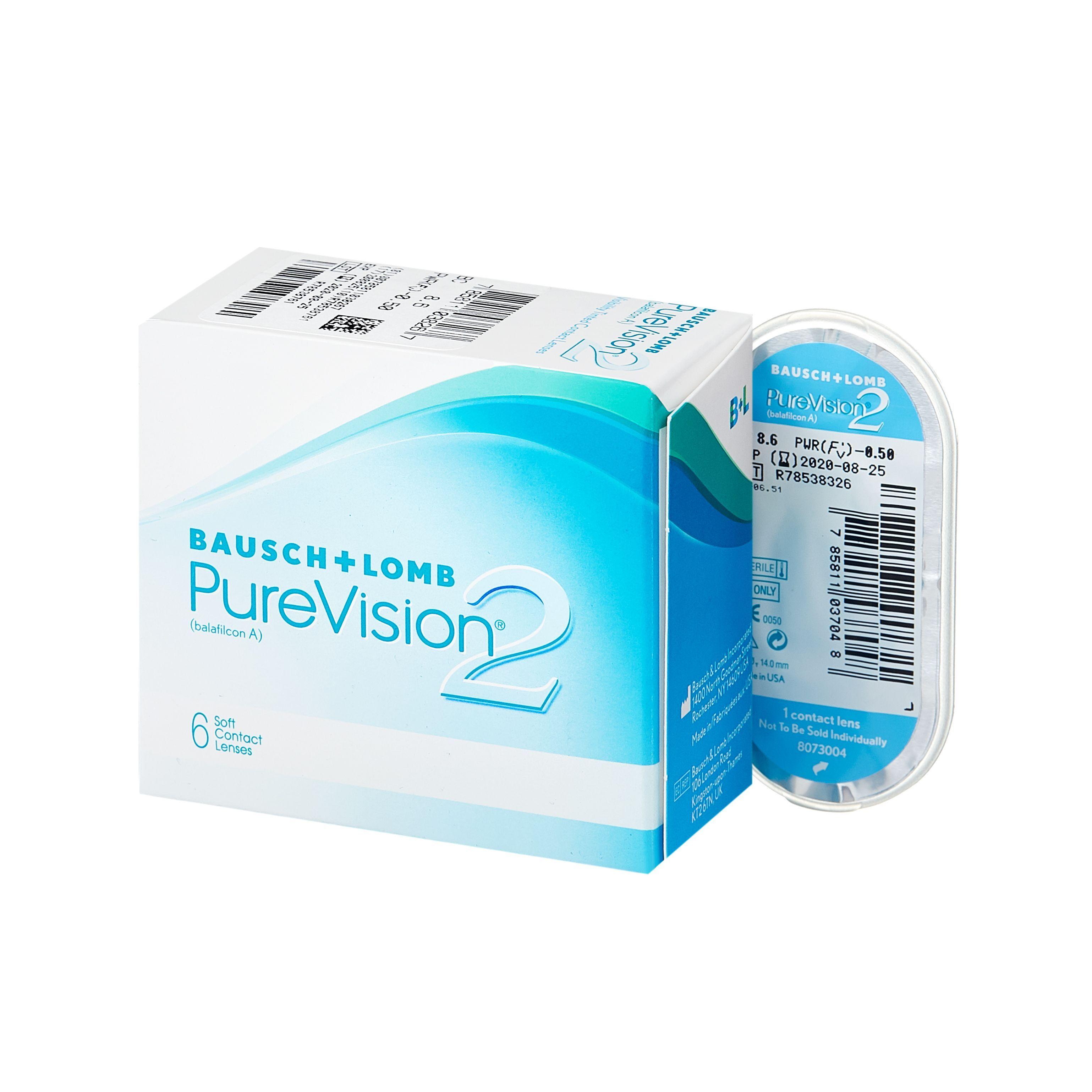 Bausch + Lomb Контактные линзы Pure Vision 2, 6 шт., -4.25 / 8.6/ 1 месяц