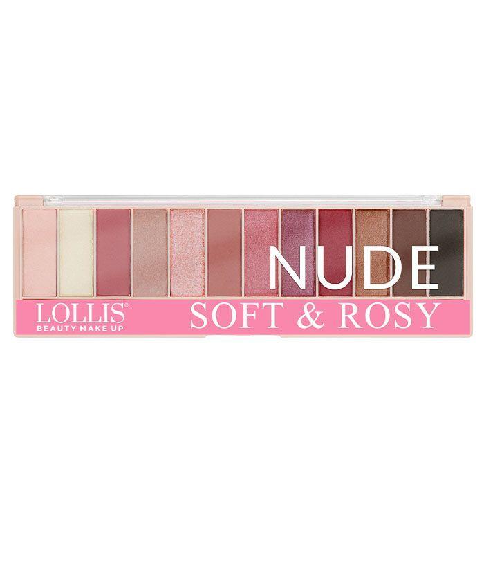 LOLLIS Тени для век Nude Soft & Rosy Eyeshadow 12 Colors 20 г