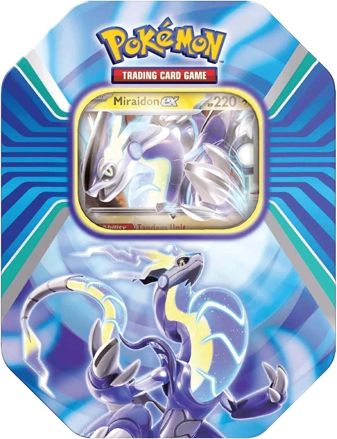 Покемон карты коллекционные: Набор Pokemon Paldea Legends Tin (Miraidon ex) (Made in USA)