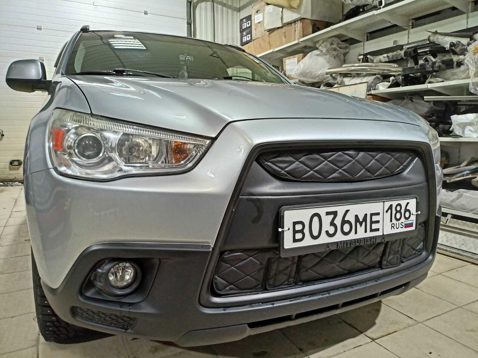 Утеплитель радиатора и бампера для Mitsubishi ASX 2010-2012 Митсубиси с кармашками