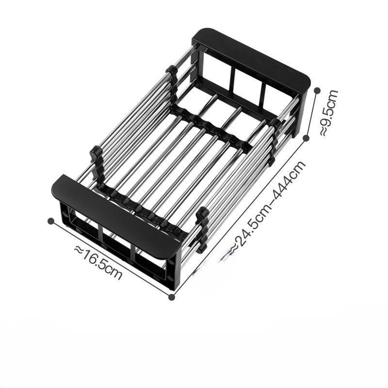 Сушилка для посуды, овощей, фруктов, корзина раздвижная для раковины, решетка навесная на мойку, коландер металлический для мойки
