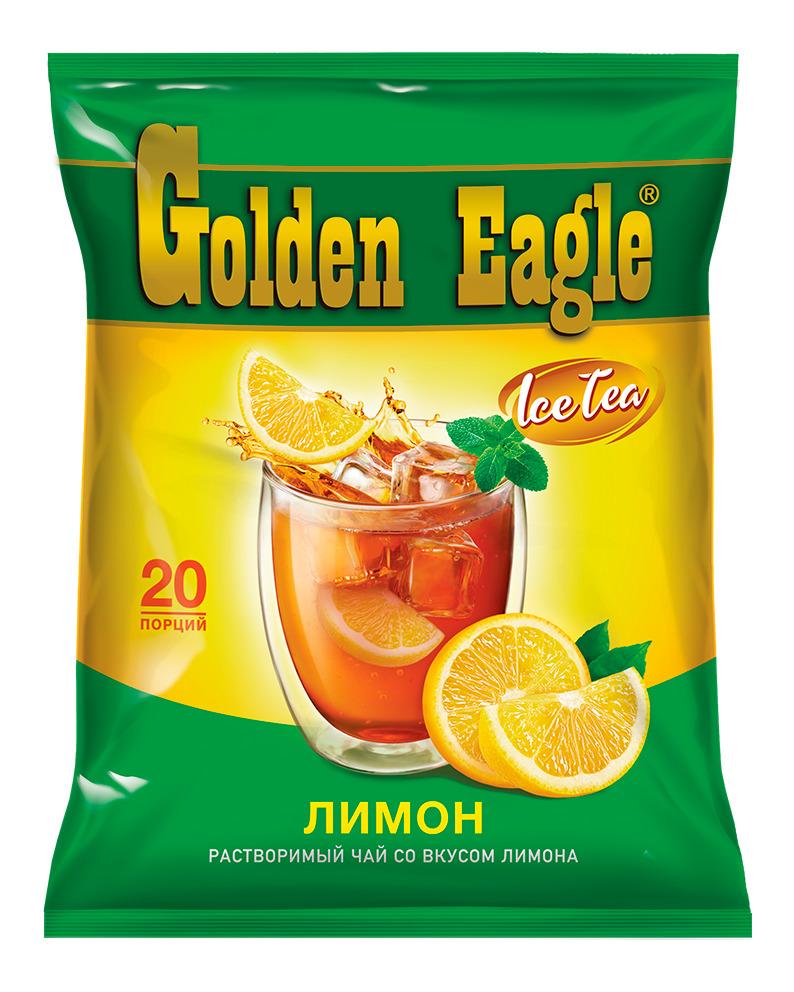 Golden Eagle | Растворимый чай со вкусом лимона Golden Eagle, 20 пакетиков по 20 г.