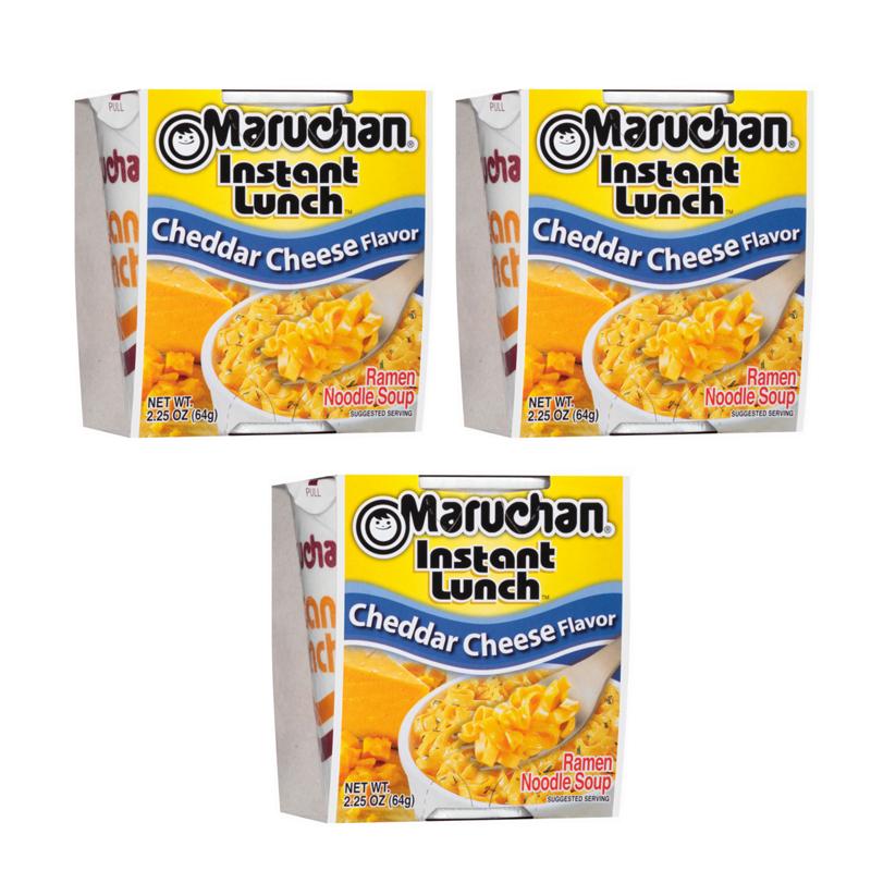 Лапша быстрого приготовления Maruchan Инстант Ланч со вкусом сыра Чеддэр, 3 шт. по 64 г, США