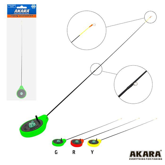 Akara | Удочка зимняя Akara Finezza UL (0,7-2,8г) Green (хлыст стеклопласт с кольцами)