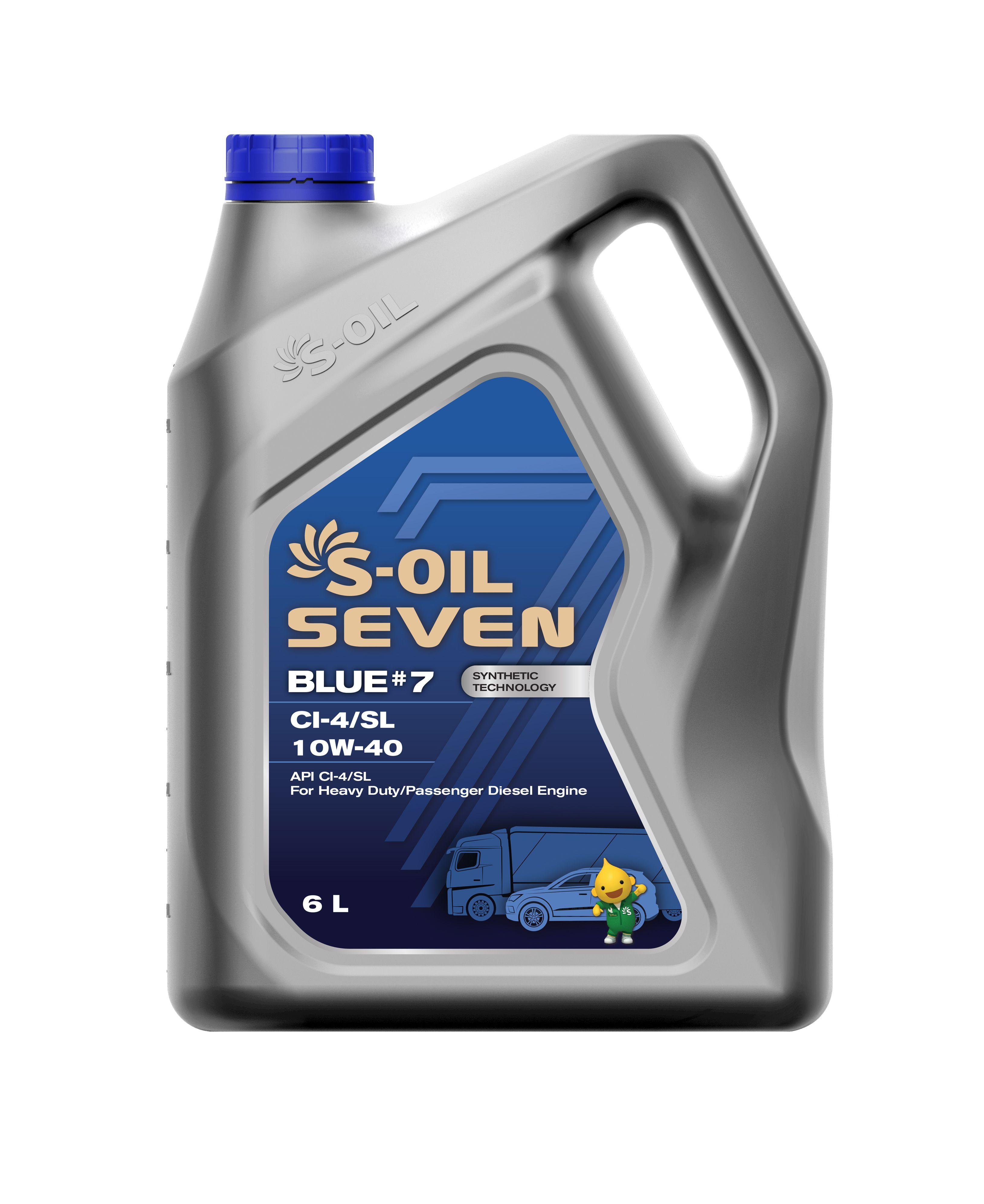 S-OIL SEVEN BLUE #7 10W-40 Масло моторное, Синтетическое, 6 л