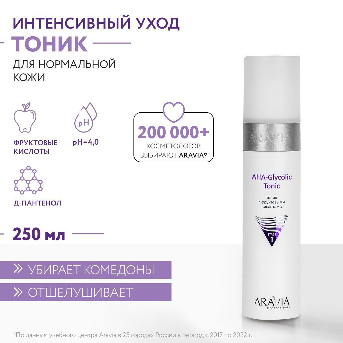 ARAVIA Professional Тоник AHA-Glycolic Tonic с фруктовыми кислотами, 250 мл