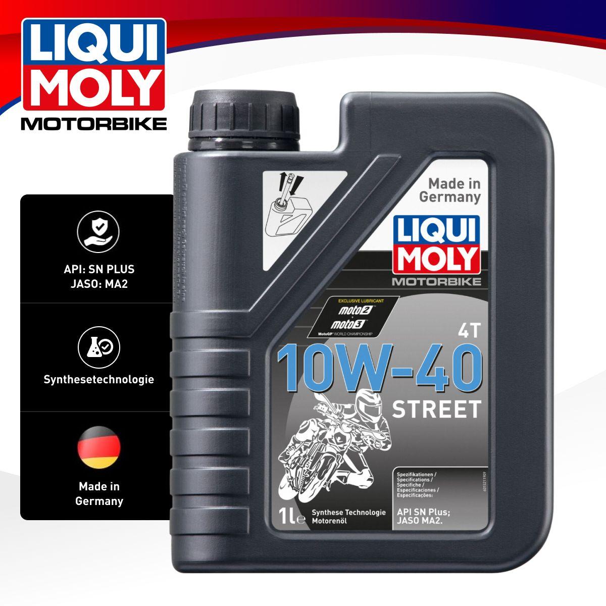 Liqui Moly MOTORBIKE 4T STREET 10W-40 Масло моторное, Синтетическое, 1 л