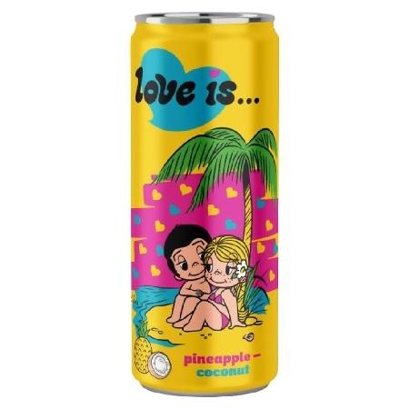 Газированный напиток Love Is Pineapple-Coconut / Love Is со вкусом ананаса и кокоса 330 мл