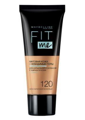 Maybelline New York Тональный крем для лица Fit Me, 120 Классический бежевый, срок годности 28.02.25, матирующий, 30 мл