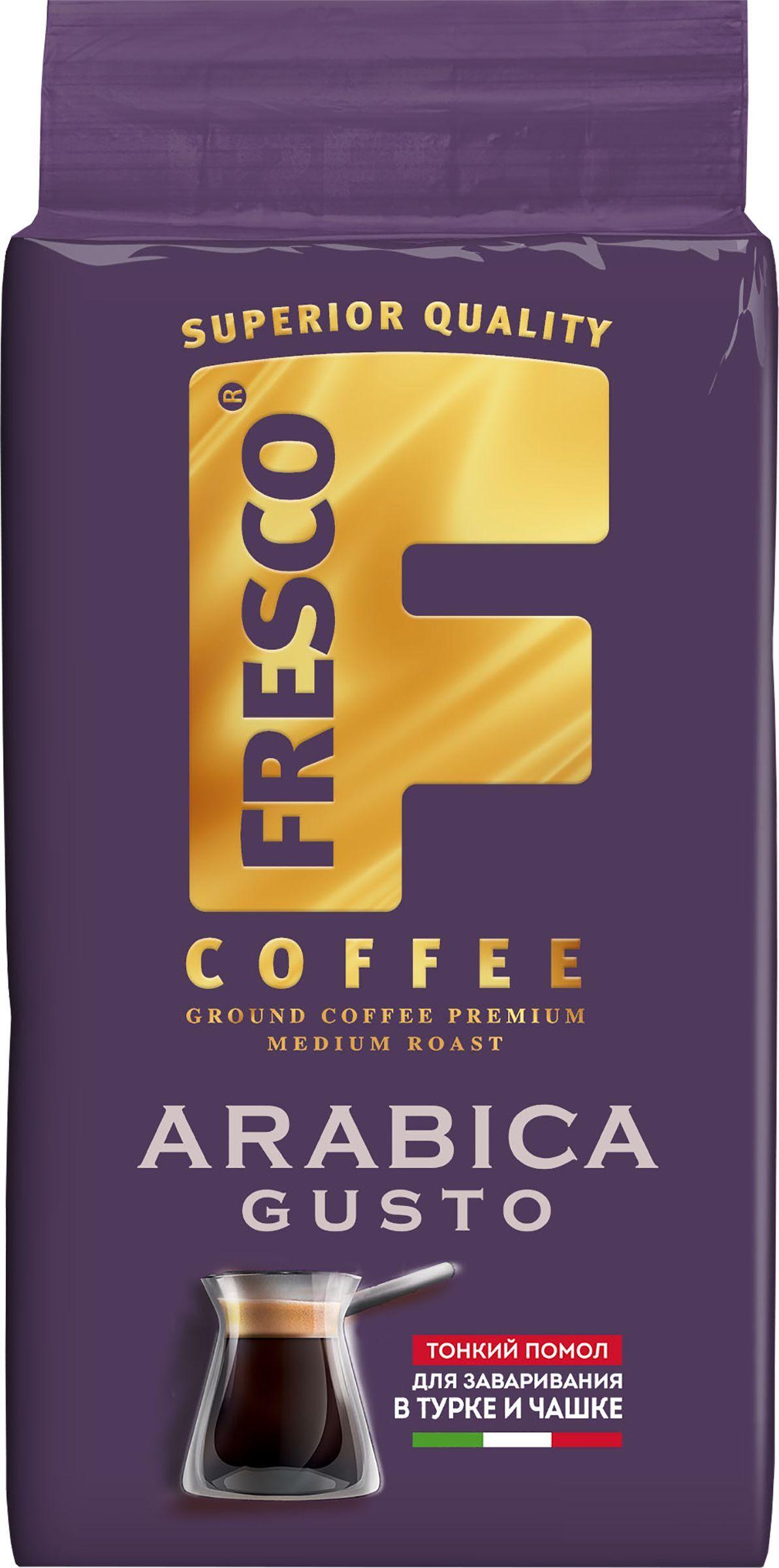 Кофе молотый жареный FRESCO Arabica Gusto для турки и чашки, 250 г