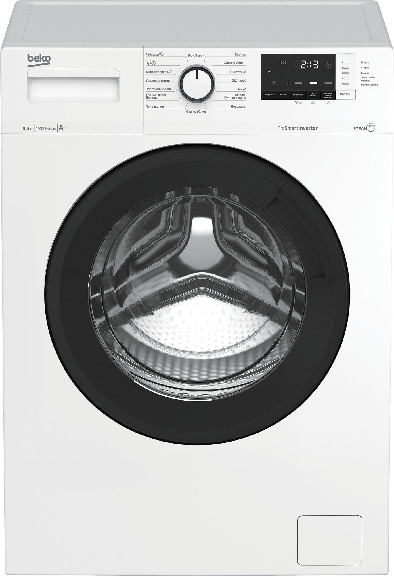 Beko Стиральная машина WSRE6H612ZAWI, белый