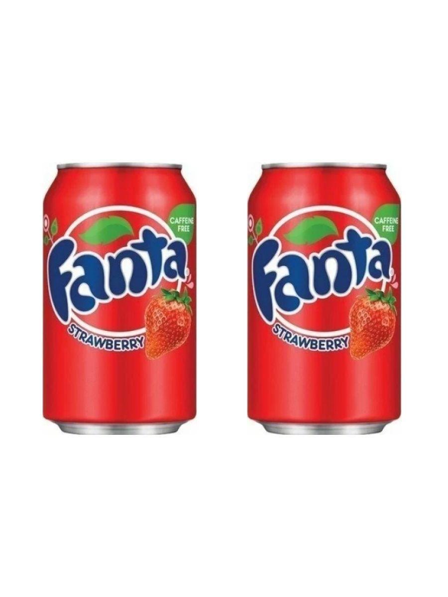 Газированный напиток Fanta Strawberry со вкусом Клубники 355мл, 2шт