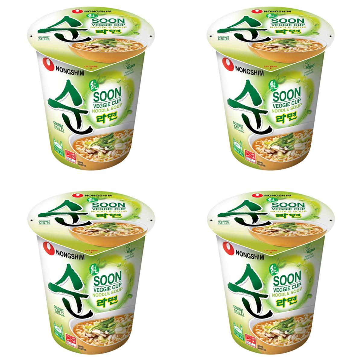 Лапша быстрого приготовления Soon Veggie овощная Nongshim, (4шт. по 67 г)