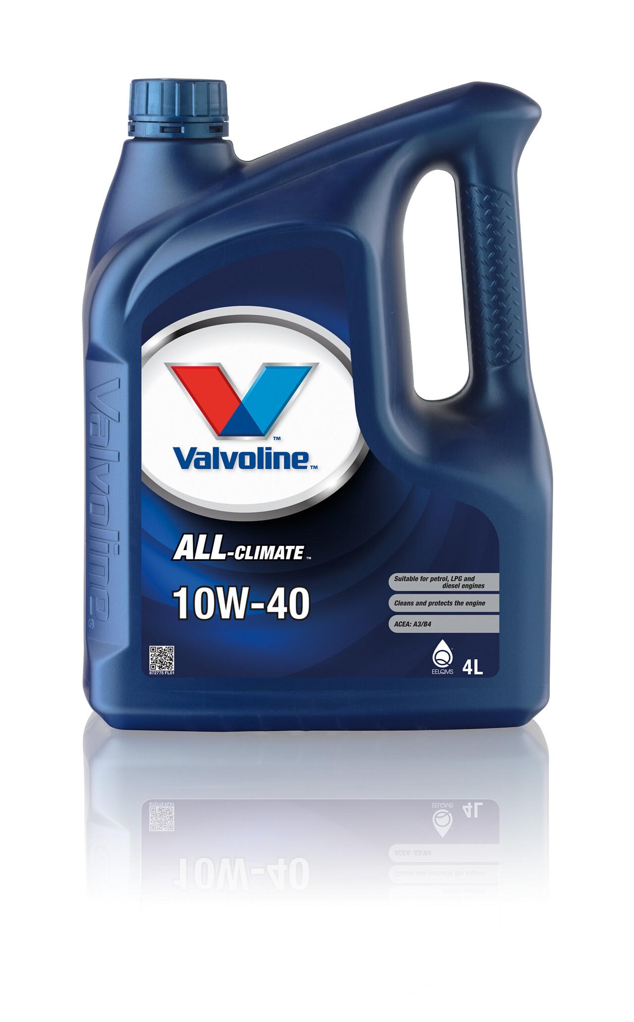 Valvoline | Valvoline ALL CLIMATE SAE 10W-40 Масло моторное, Полусинтетическое, 4 л