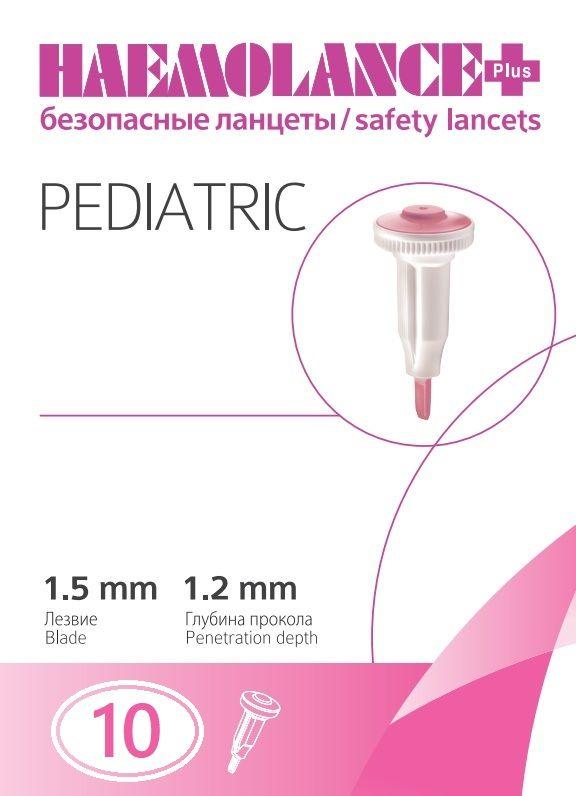 Ланцеты автоматические Haemolance Plus Pediatric, лезвие 17G (1,5 мм), глубина прокола 1,2 мм - 10 шт.