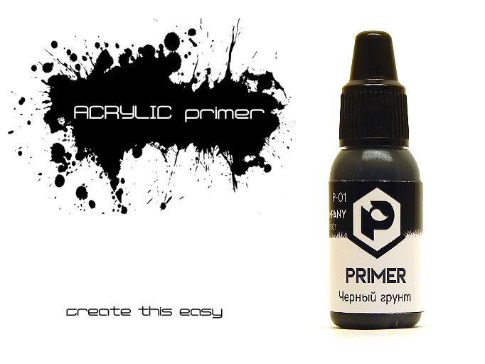 Pacific88 Primers for a brush, Черная грунтовка под кисть, 10мл.