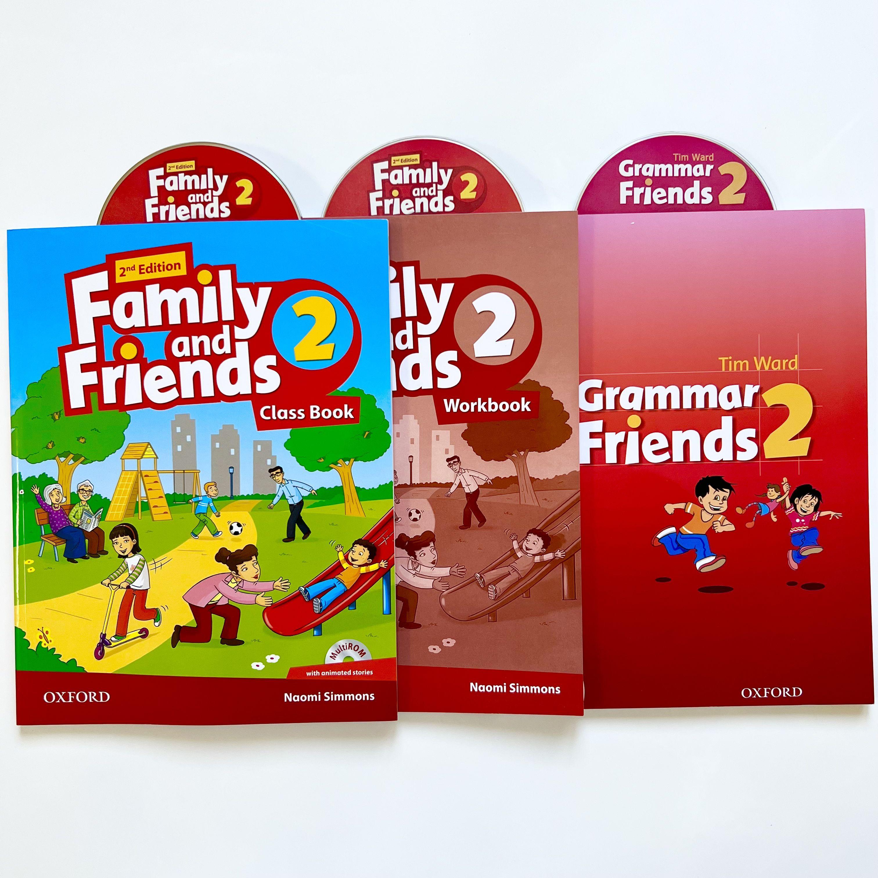 Family and Friends 2 (2nd edition). ПОЛНЫЙ КОМПЛЕКТ: Class Book (учебник) + Workbook (рабочая тетрадь) + Grammar friends 2 (грамматика)+ диски | Симмонс Наоми