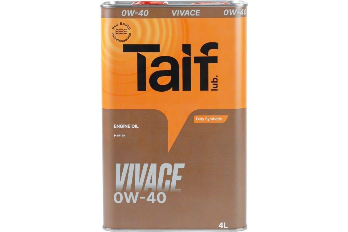 TAIF Vivace 0W-40 Масло моторное, Синтетическое, 4 л