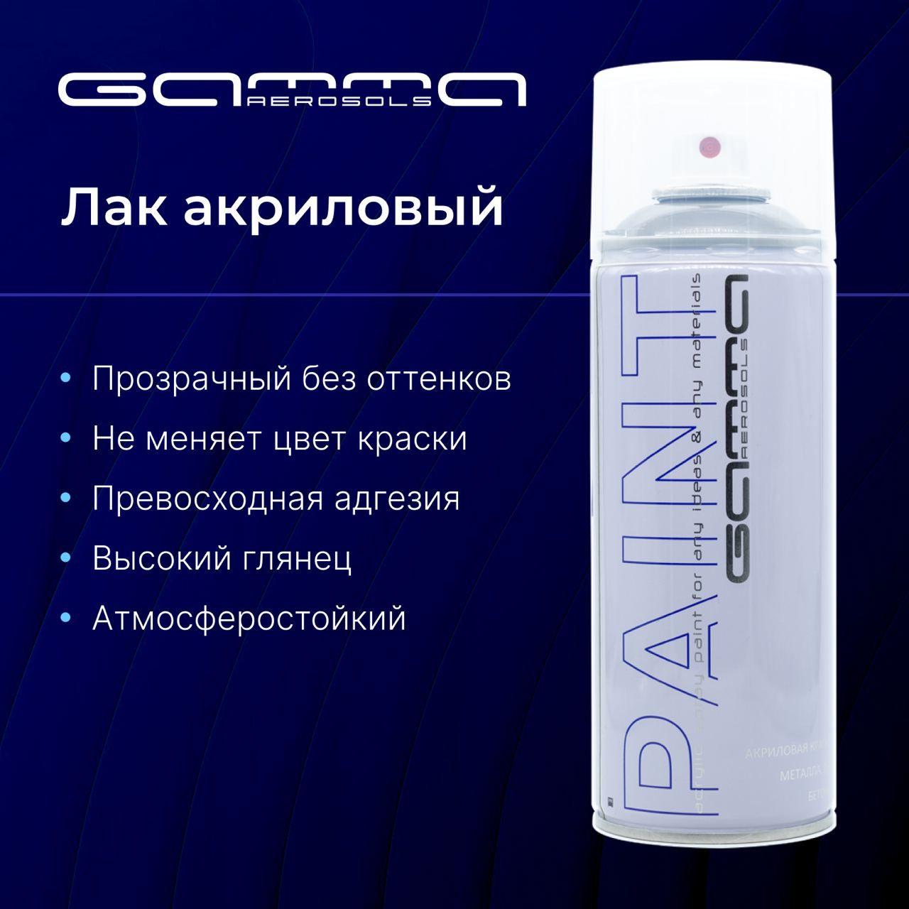 Лак акриловый аэрозольный баллончик Gamma Paint 450мл.