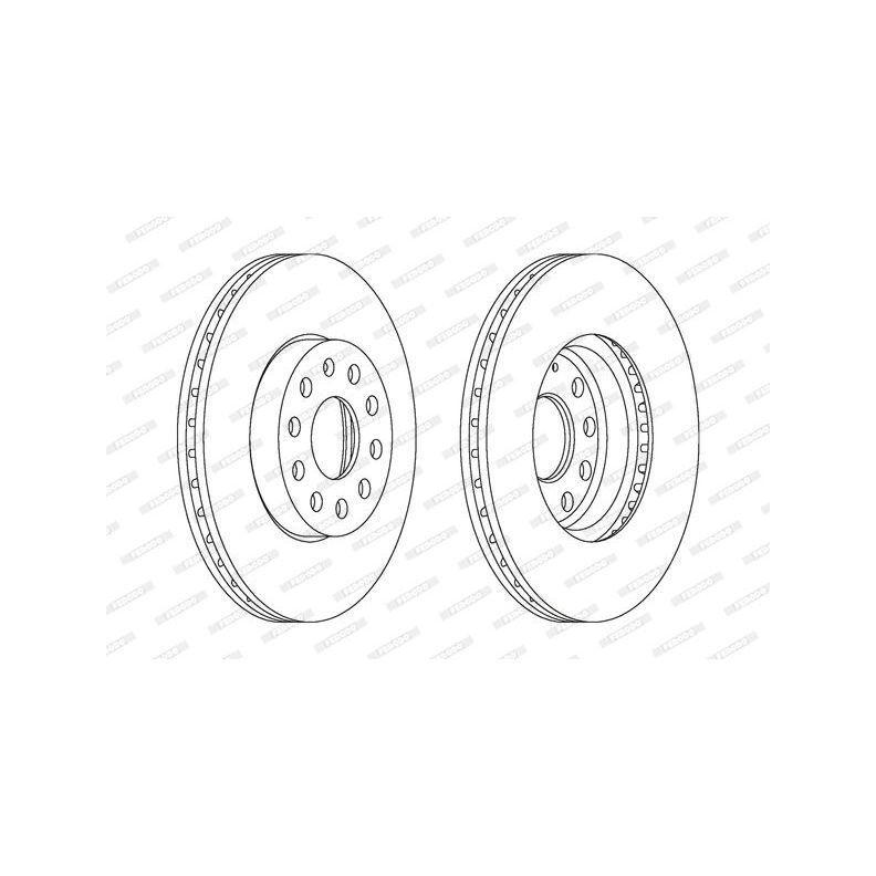 Диск тормозной передний SKODA OCTAVIA (1Z_ 5E_) VW GOLF V-VII DDF1218 2шт