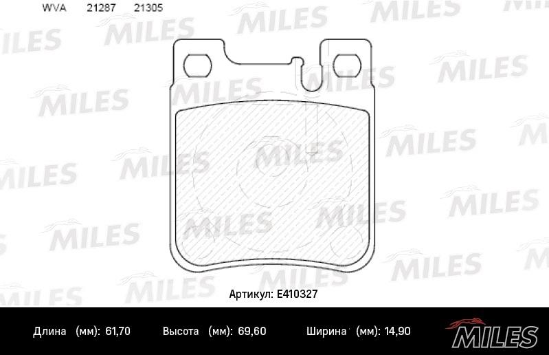 MILES Колодки тормозные дисковые Задние, арт. E410327