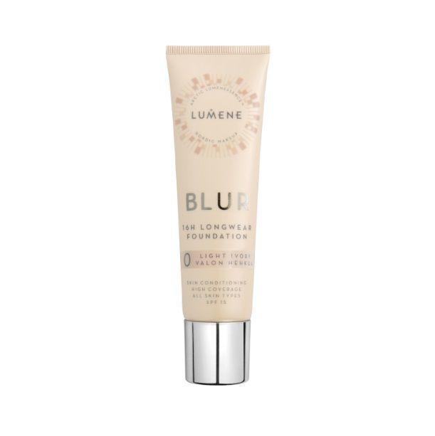 LUMENE Тональный крем для лица Blur 16H Longwear Foundation, тон 0 Light lvory Светлый, SPF15, устойчивый, 30 мл