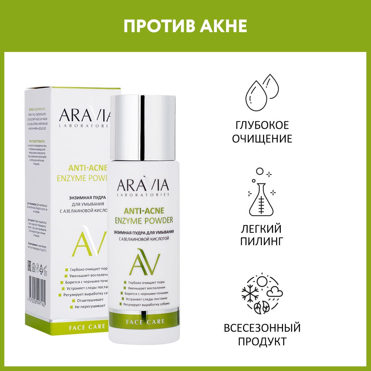 ARAVIA Laboratories Энзимная пудра для умывания с азелаиновой кислотой Anti-Acne Enzyme Powder, 150 мл