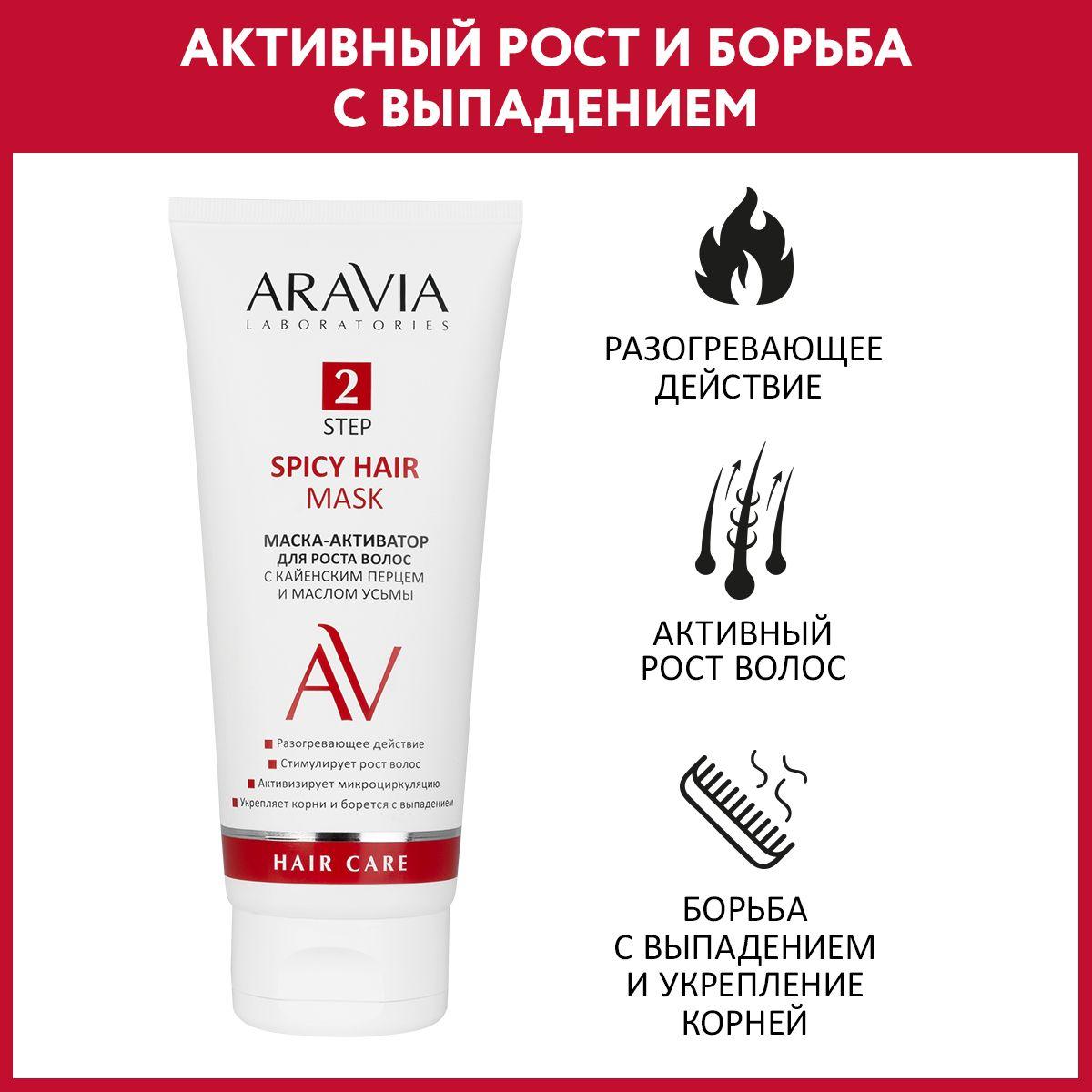 ARAVIA Laboratories Маска-активатор для роста волос с кайенским перцем и малом усьмы Spicy Hair Mask, 200 мл