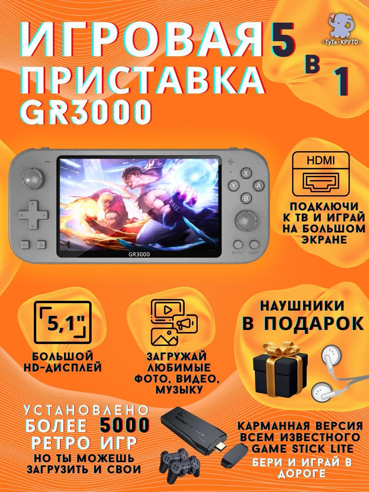 Карманная игровая приставка GR3000 консоль для телевизора компактная Game Stick Lite DATA FROG Беспроводная Консоль, Ретро игры, музыка, электронные книги, видеофильмы, фотографии