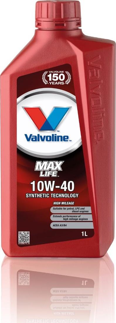 Valvoline | Valvoline MAXLIFE 10W-40 Масло моторное, Полусинтетическое, 1 л