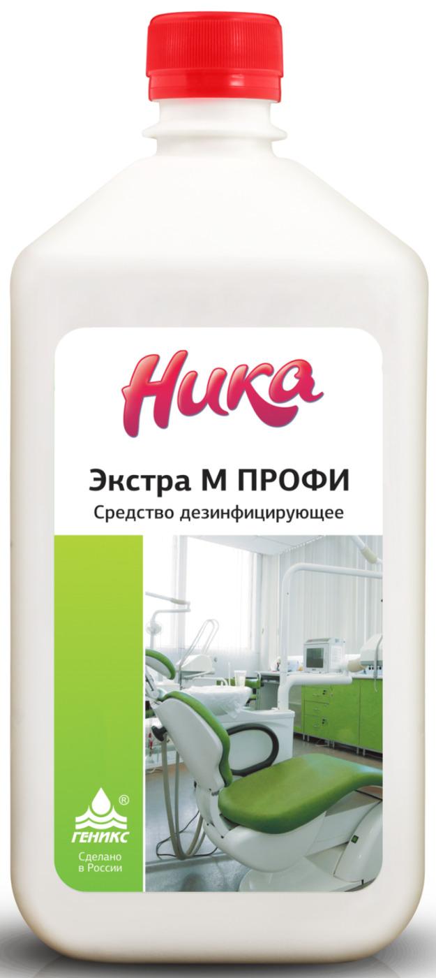 Ника Экстра М Профи средство для дезинфекции поверхностей инструментов посуды белья сантехники ИМН, концентрат 1 литр