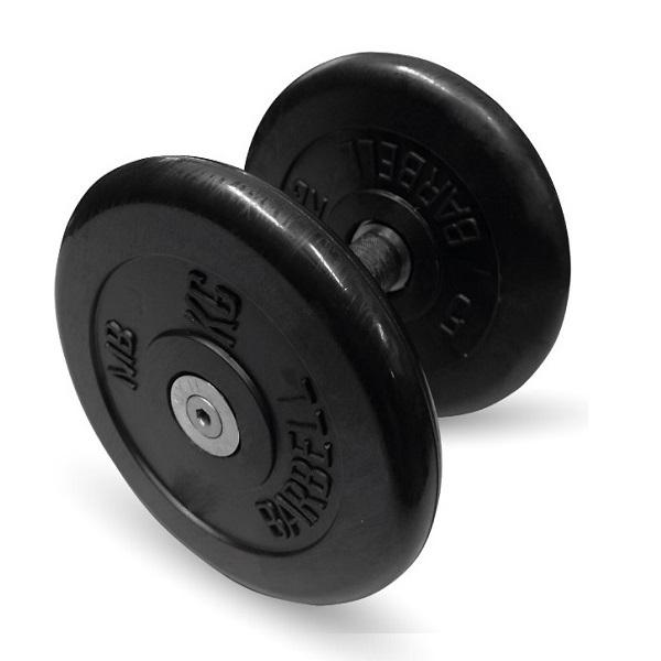 Гантель неразборная MB Barbell профи хром 11 кг черный