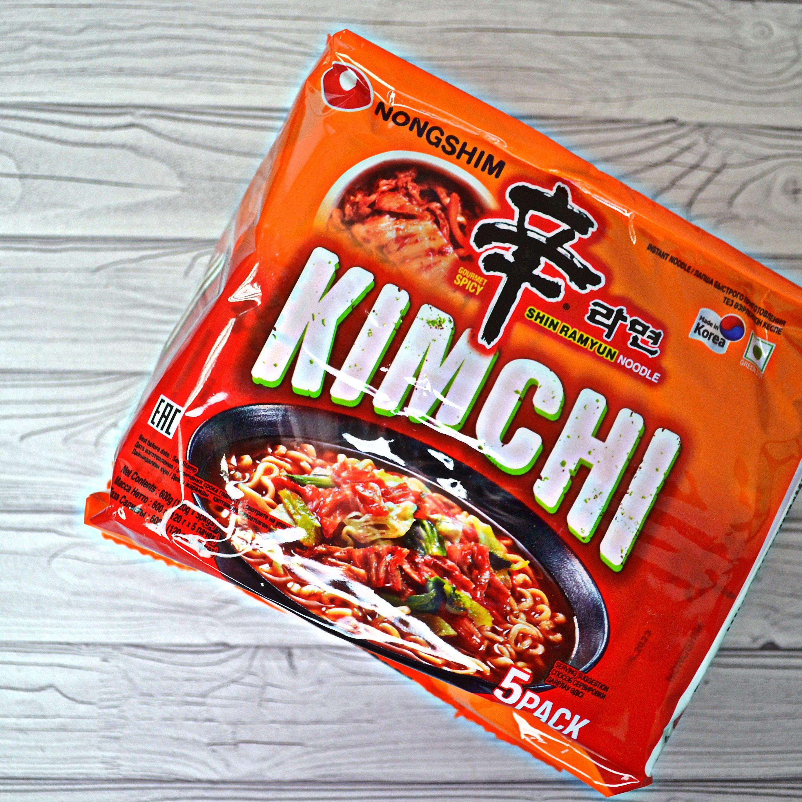 NONGSHIM | Лапша быстрого приготовления KIMCHI Nongshim, 600гр (5шт*120гр), Корея