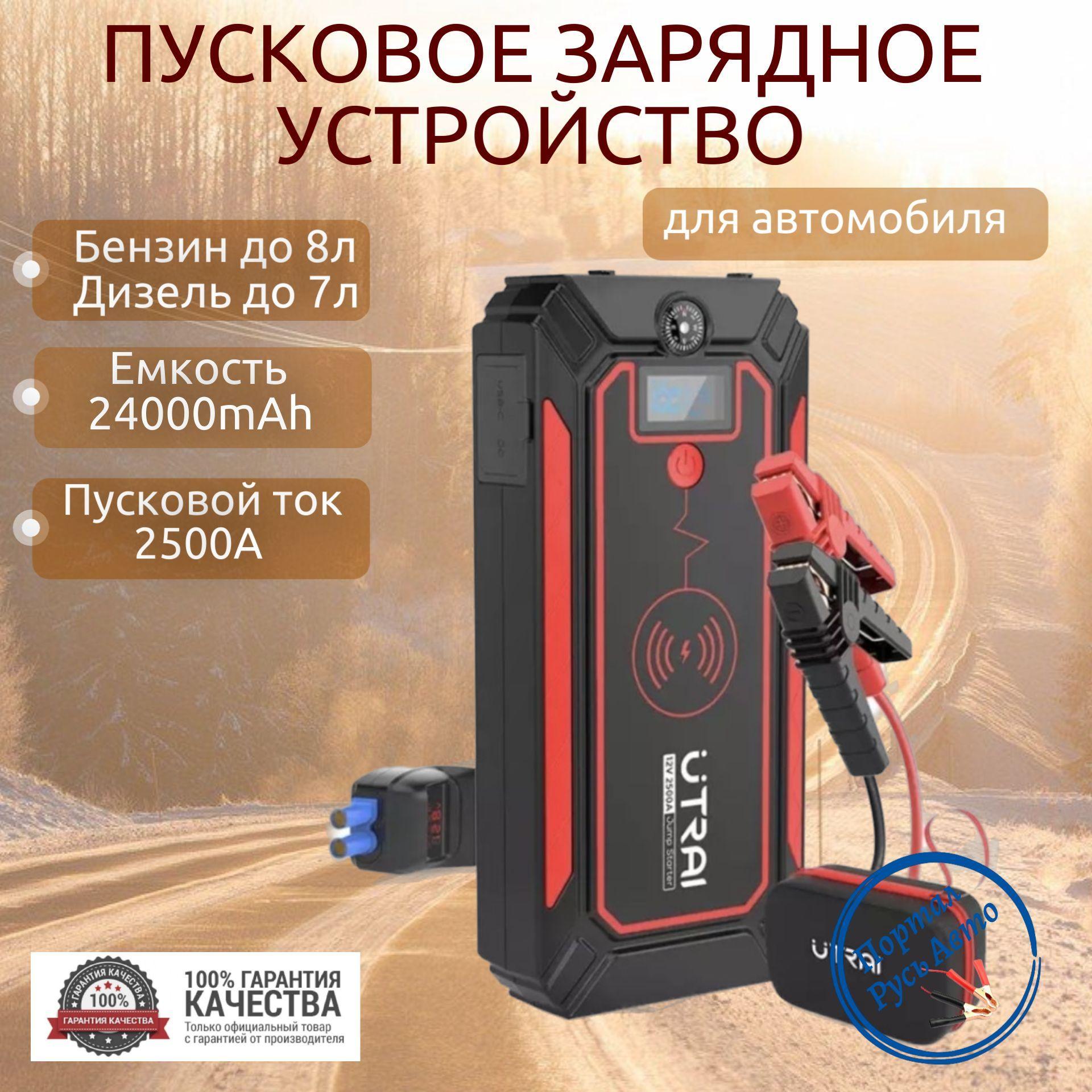 Пусковое устройство бустер Utrai 24000mAh 2500A Портативный аккумулятор. Автономное пуско-зарядное устройство для автомобиля.Jump starter. Powerbank. Buster.