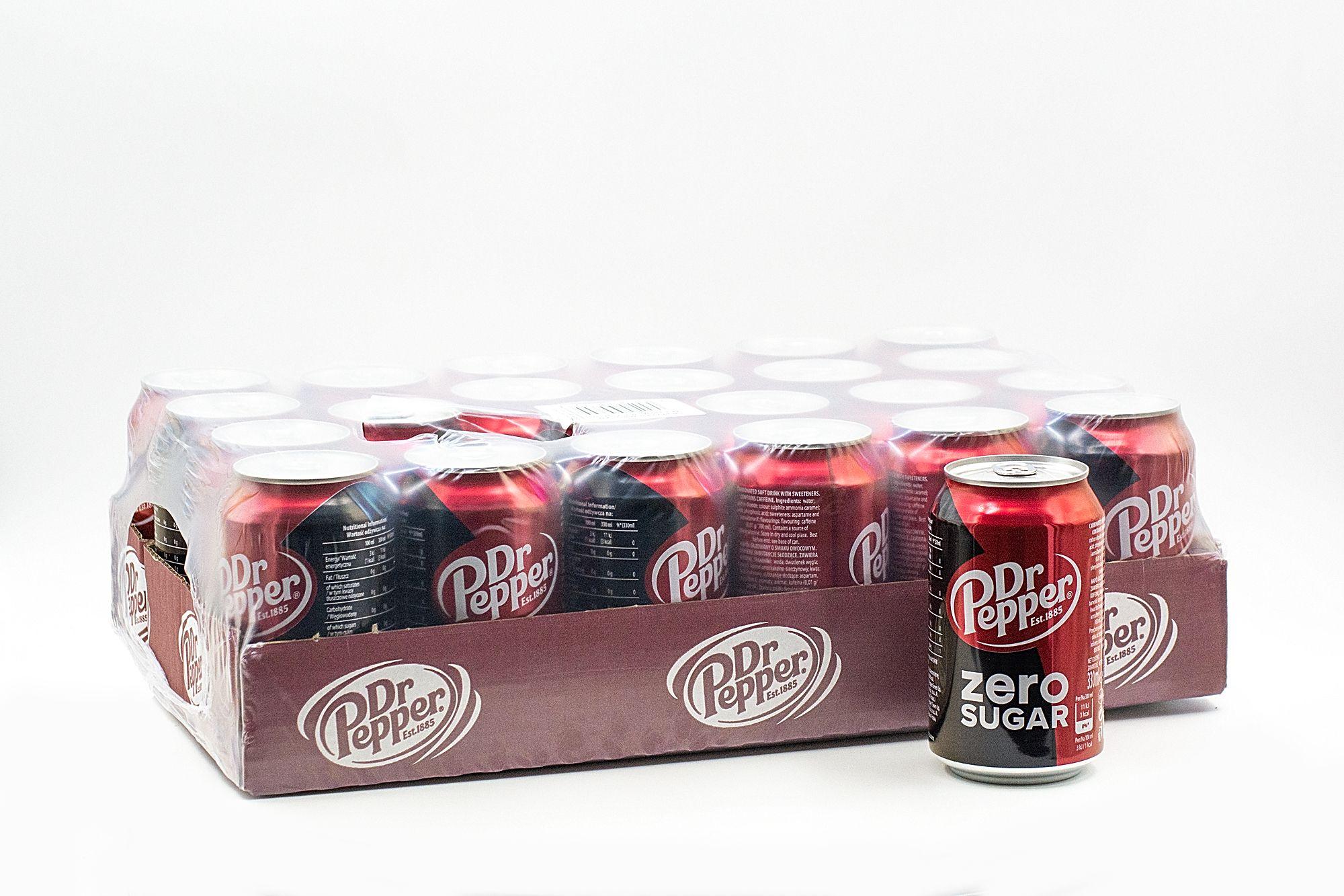 Напиток б/а газ. Доктор Пеппер Зеро 330 мл / Dr.Pepper Zero 330 ml ж/б Упаковка 24шт.