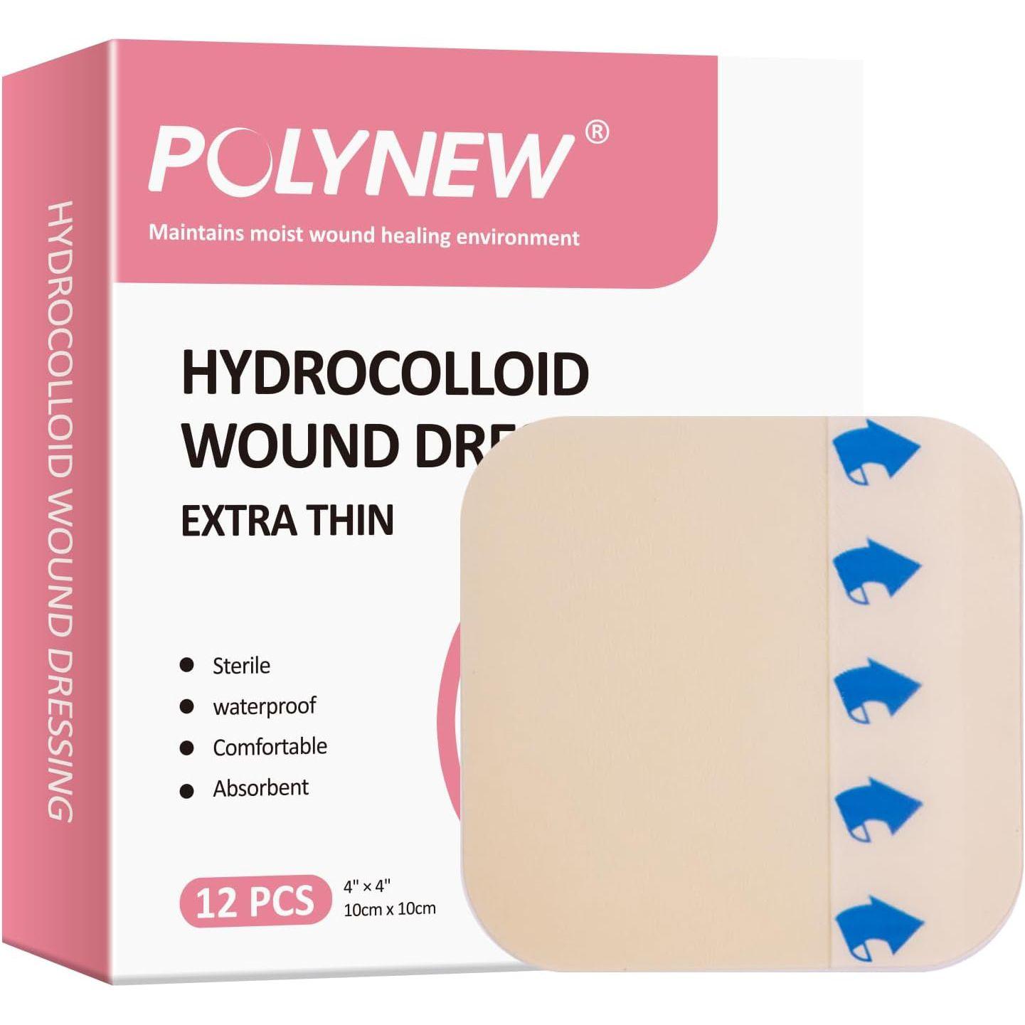 Повязка HYDROCOLLOID (EXTRA THIN) гидроколлоидная самофиксирующаяся тонкая для заживления ран 10х10см, 12шт